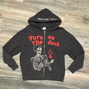 Broken Planet Dark Hours Skeleton Zip Up Hoodie